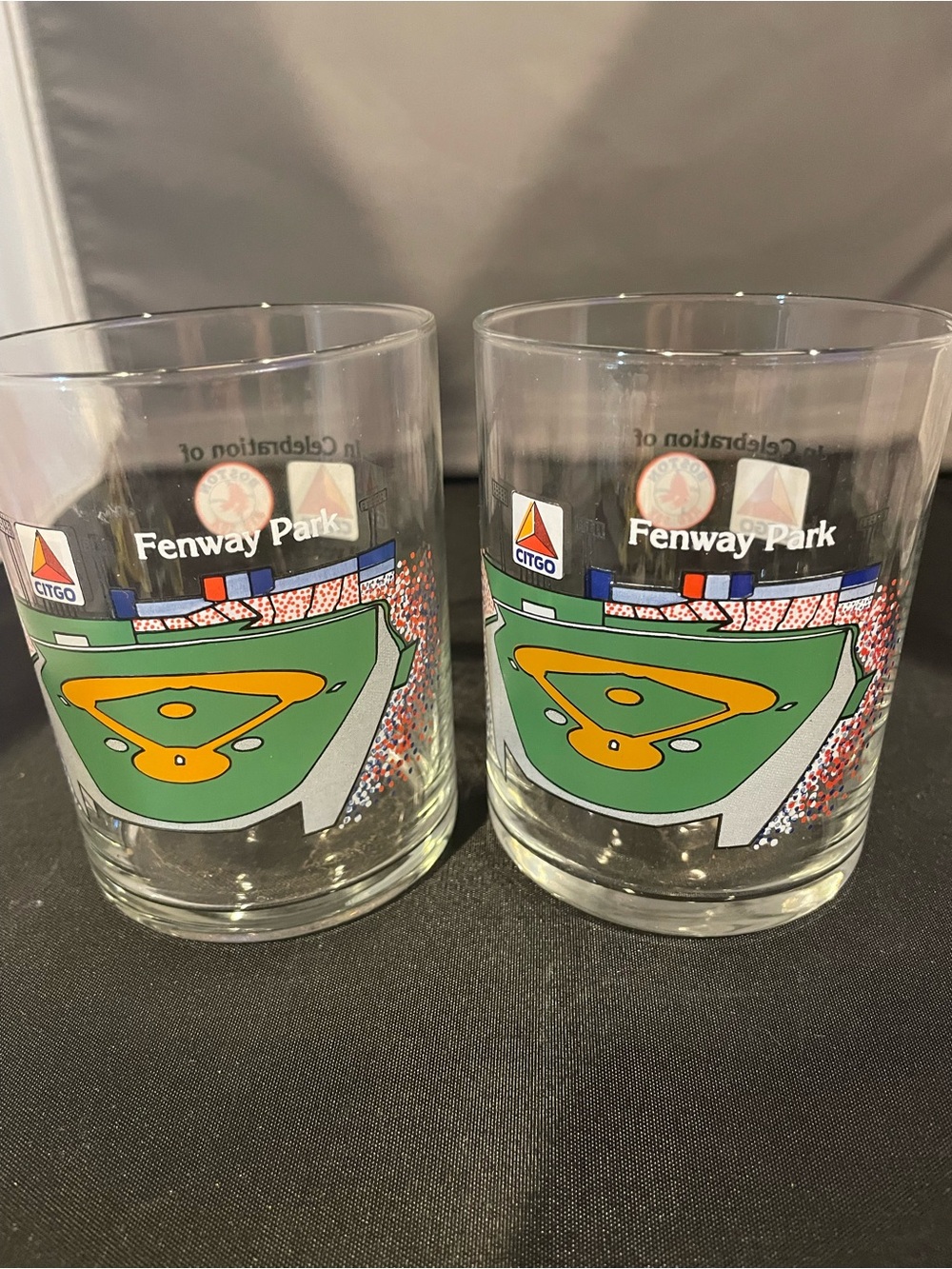 Vintage 1980 Fenway Park Souvenir Glasses - Set of 2 50 years